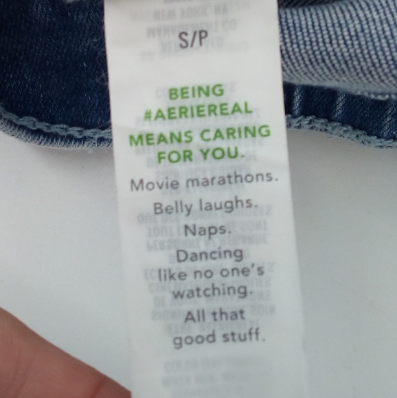 aerie 2022 Cotton Blend Elastic Waist Blue Denim Bootcut Jeans S - Picture 5 of 10